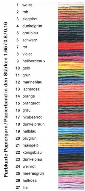 Papiergarn Farbkarte 1